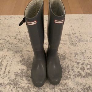 Grey glossy tall hunter poots